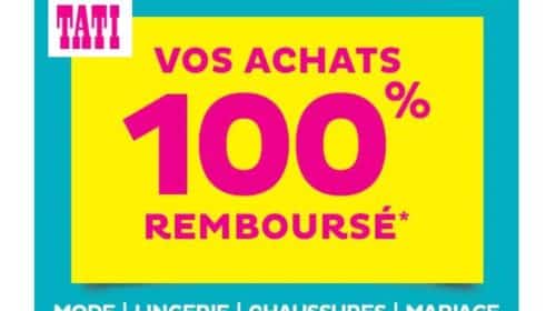 Offre TATI 100% remboursé sur une sélection Mode, Lingerie, Chaussures et Mariage