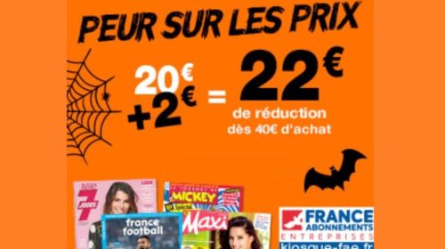 Offre flash Halloween 22€ de remise sur les abonnements magazines