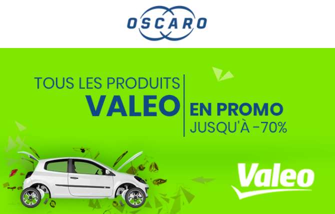 Offre spéciale Valeo sur Oscaro : remise sur tous les produits jusqu’à -70%