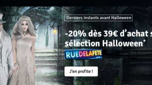 Remise de 20% sur des déguisements et costumes Halloween sur Rue de la Fête