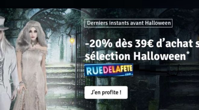 Remise de 20% sur des déguisements et costumes Halloween sur Rue de la Fête