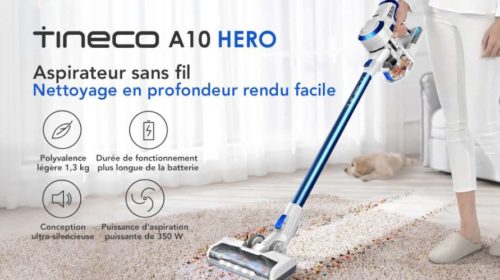 aspirateur balai Tineco A10 sans fil sans sac forte aspiration batterie lithium