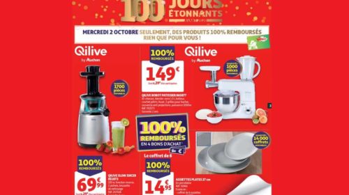 Catalogue Auchan des produits 100% remboursés du mercredi 2 octobre 2019