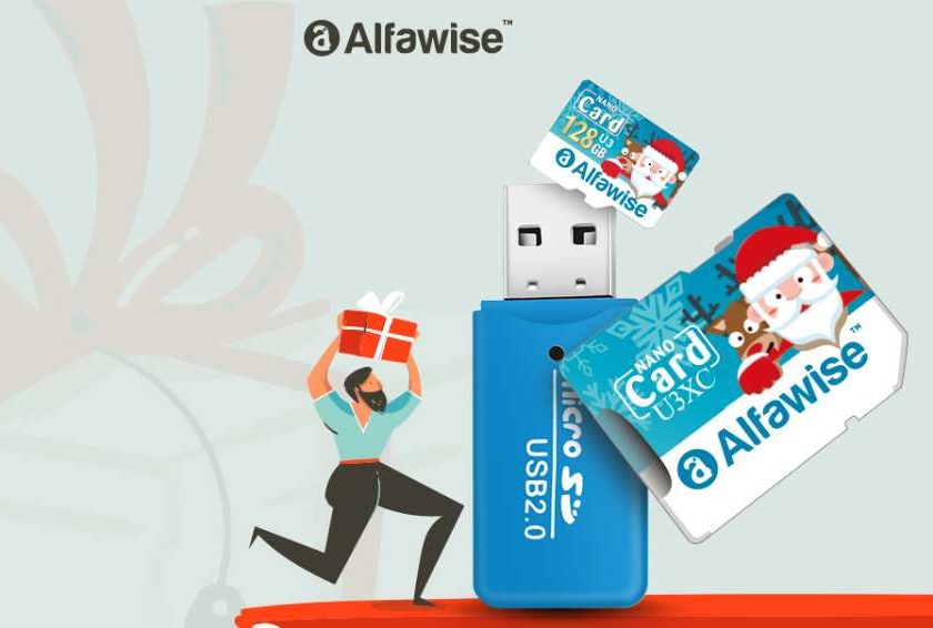 carte micro SDXC 128GO U3 Alfawise Christmas Edition