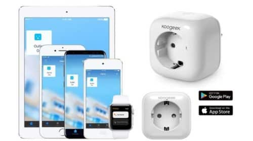 prise connectée Wi-Fi Koogeek appli, Apple HomeKit, Amazon Echo, Google Home Siri, Alexa, Google Assistant