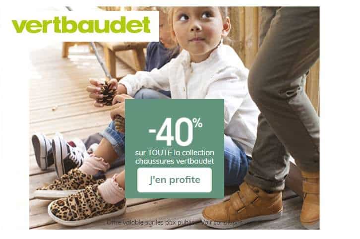40% de remise sur toutes les chaussures pour enfant Vert Baudet