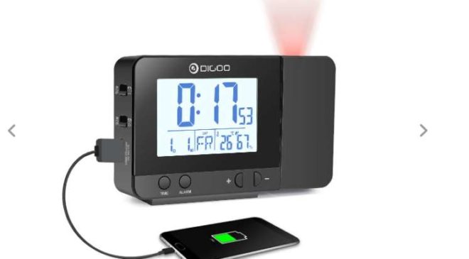 réveil digital avec projection, port USB de charge Digoo DG-C10