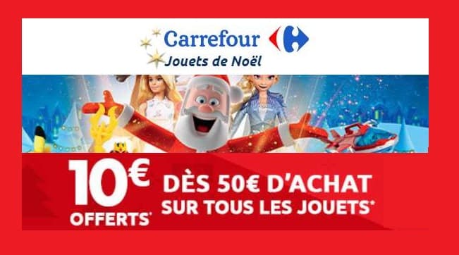 10€ offerts tous les 50€ sur le rayon jouets Carrefour (Drive ou livraison)