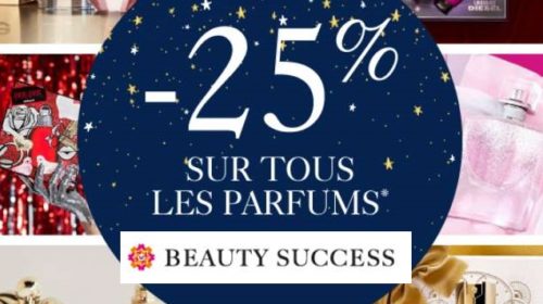 25% sur TOUS les parfums et coffrets sur Beauty Success