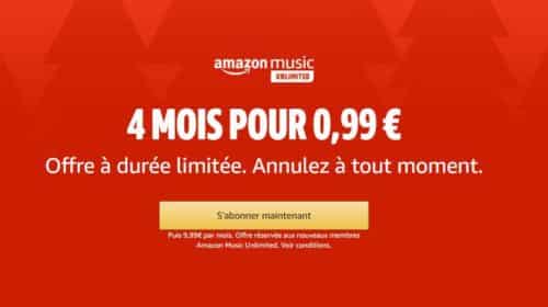 4 mois d'abonnement Amazon Music pour seulement 0,99€