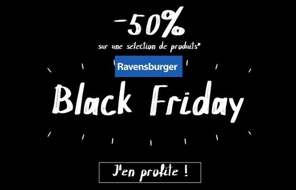 50% sur une sélection de jeux pour le Black Friday Ravensburger (site officiel)