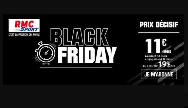 Black Friday RMC Sport : 11€ par mois au lieu de 19€ pendant 12 mois