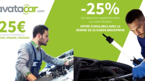 Bon reduction Avatacar -25% + 25€ offerts sur révision constructeur, vidange, entretien ou une prestation de freinage
