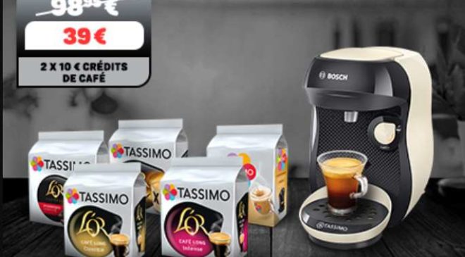 Machine Tassimo Happy ou Vivi gratuite pour 5 paquets de dosettes achetés