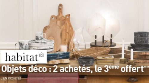 Offre objets déco Habitat 3e offert