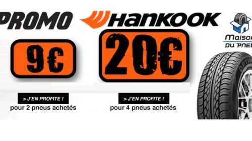 Réduction immédiate sur l'achat de pneus Hankook