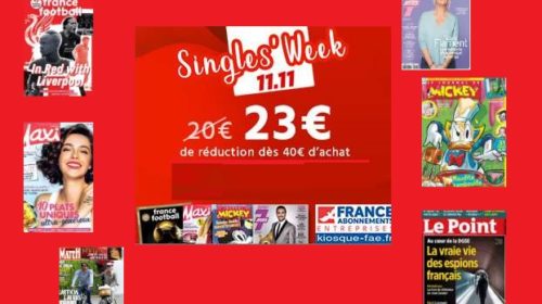 Single's Week KiosqueFae 23€ de reduction sur des dizaines d'abonnements magazine