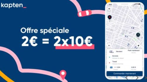 Vente privée bon d’achat Kapten (VTC)