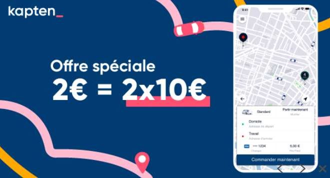 Vente privée bon d’achat Kapten (VTC)