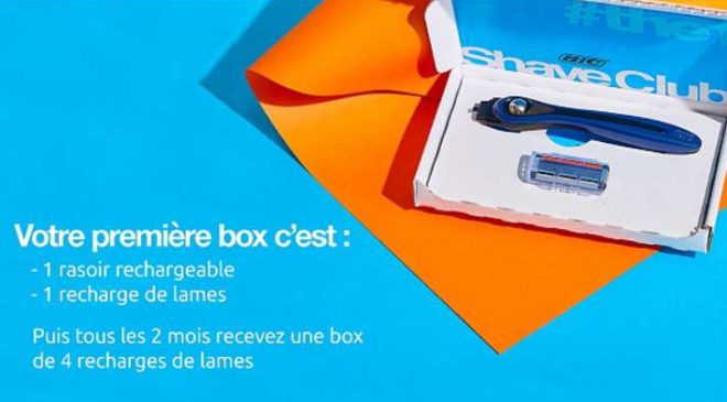 Vente privée box rasage BIC Shave Club 1 an de rasage