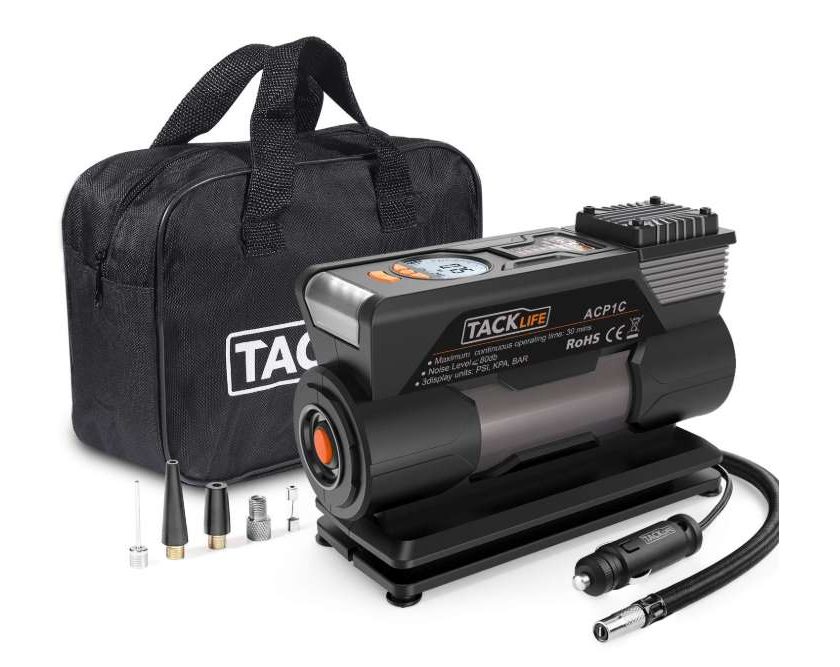 compresseur voiture 12V Tacklife avec écran LED