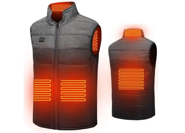 15,99€ gilet chauffant USB 4 zones (3 niveaux de chauffage) pour randonnée, ski, chasse…