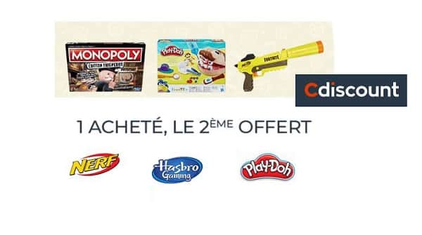 1 jouet ou jeu HASBRO acheté = le 2ème offert (Hasbro Gaming, Nerf, Play-Doh…)