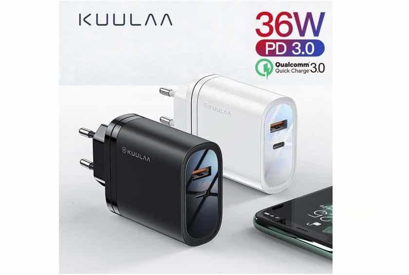 3,75€ Chargeur Rapide Usb 3 Et Usb C Kuulaa 36w Port Inclus