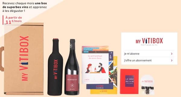 Box My Vitibox à offrir ou abonnement pas cher 🍷 dès 19,9€ (1 mois), 56,9€ (3 mois)…