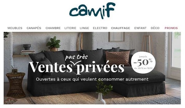 Vente Privée Camif : profitez de remises jusqu’à -50% sur une sélection pour les pré-soldes