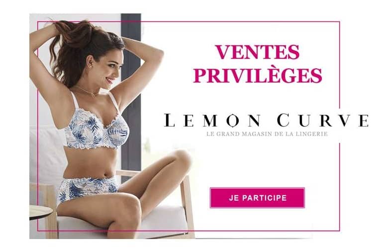 Vente Privilège Lemon Curve : de 50% à 80% de remise sur 2000 pièces de lingerie de marques