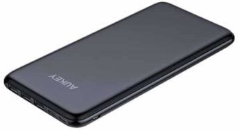26,98€ batterie externe SLIM 20 000 mAh USB C AUKEY (4 ports de sorties et 3 entrées) port inclus