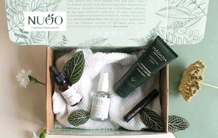 beautydeal Nuoo Box et e-shop (beauté naturelle et bio) : bon achat 20€ = 40€ sur e-shop ou 29,50€ pour 59€ Abonnement 3 mois à la box beauté