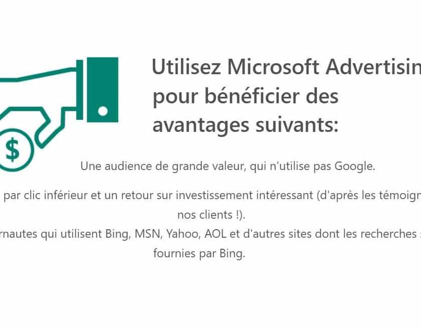 15€ De Publicité Microsoft Advertising (bing, Msn, Yahoo, Aol) 75€ Offerts