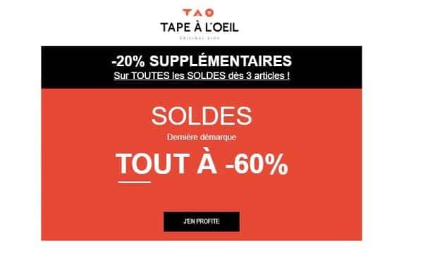 20% Supplémentaire Sur La Dernière Démarque Soldes T.a.o