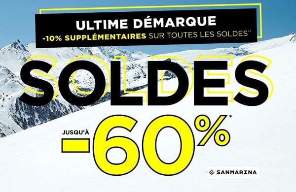 Dernières démarques de San Marina ! jusqu’à -60% + 10% suppl. (encore beaucoup de choix femme / homme et sacs)