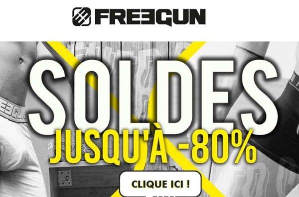 Nouvelle démarque Freegun : jusqu’a -80% + 10% supplémentaire sur les soldes