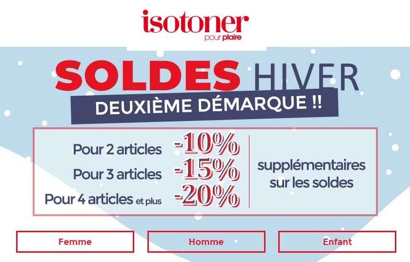 Nouvelle Démarque Isotoner
