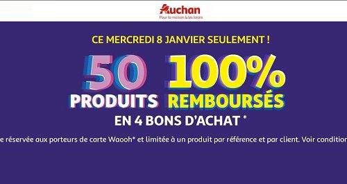 Soldes Mercredi 8 Janvier = 50% Produits 100% Remboursés Chez Auchan