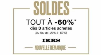 Tous les articles des soldes Ikks à -60% dés achat de 3 articles