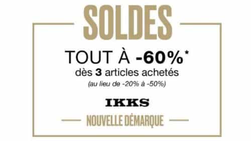 TOus Les Articles Des Soldes Ikks à 60% Dés Achat De 3 Articles