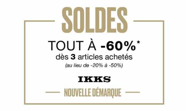 Ous Les Articles Des Soldes Ikks à 60% Dés Achat De 3 Articles