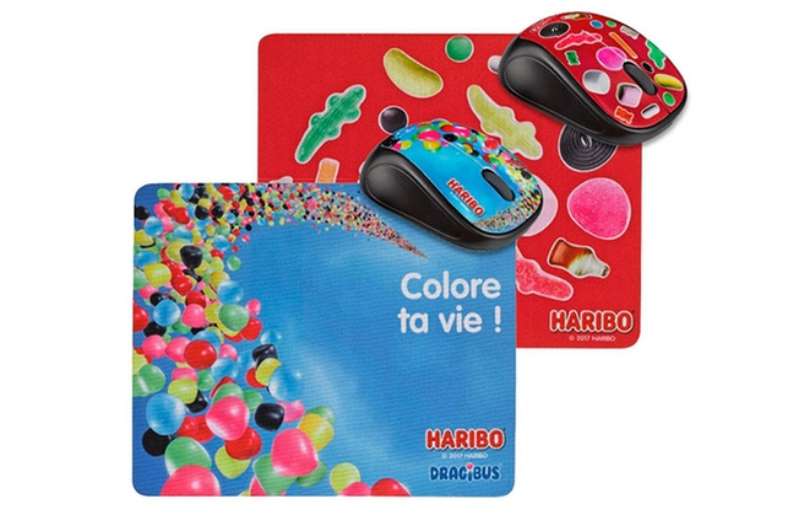 10,98€ le pack Haribo souris sans fil et tapis (au choix rouge Haribo, bleu Dragibus)