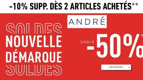 Remise Pour Les Soldes André Et 10% Suppl. Dès 2 Articles Et Livraison Gratuite