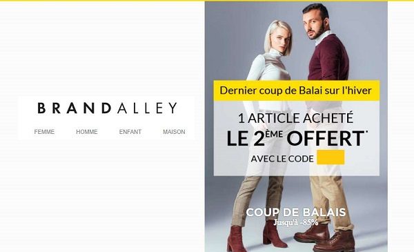 1 Acheté = Le Second Offert Sur Une Vente Privée Brandalley