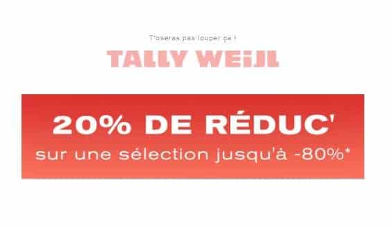 20% De Remise Supplémentaire Sur Les Articles En Promotion De Tally Weijl 20% De Remise Supplémentaire Sur Les Articles En Promotion De Tally Weijl