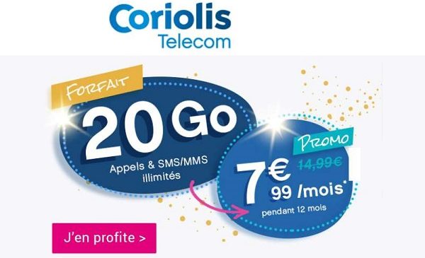 7,99€ Mois Le Forfait Sans Engagement Illimité 20 Go Coriolis