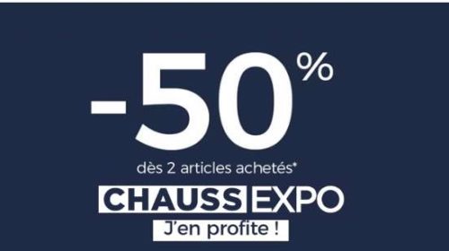 Offre Spéciale Chaussexpo 50% De Remise Sur Votre Commande Dès 2 Paires Achetées