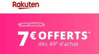 Rakuten remise de Saint Valentin : 7€ pour toute commande de 49€