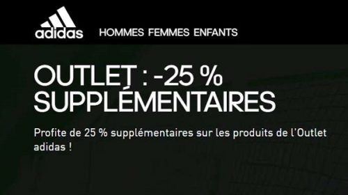 Réduction Supplémentaire Sur Tous Les Articles Outlet Adidas De 25%